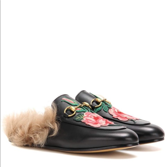 gucci princetown embroidered